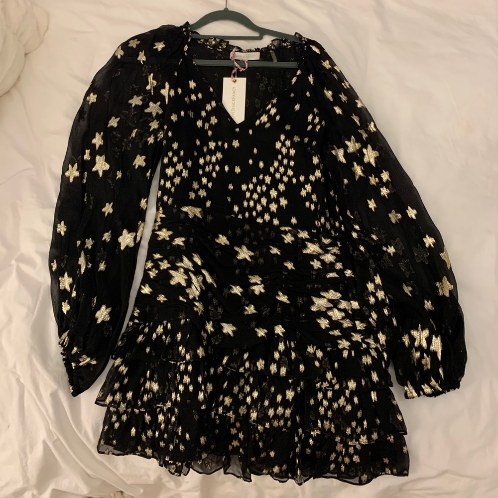 LoveShackFancy Black Star Dress